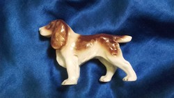 Szép kiállású porcelán kutya 6x9x3cm​​III 9350 mintázott jelzéssel