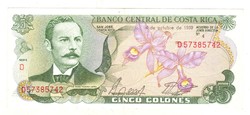 5 colon 1989 Costa Rica UNC