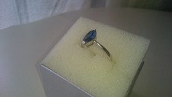 Ezüst kék köves 925 ös gyűrű 