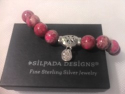 Silver bracelet with jasper stone