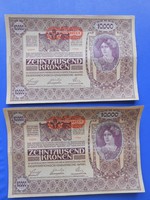 Ropogós, sorkövető 10000 korona 1918 II. kiadás