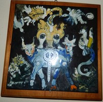 Hungarian fairy tale: miller mart fire enamel picture