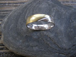 FÉRFI ARANYGYŰRŰ , arany gyűrű, karikagyűrű,62-es méret, 14 karátos, 4,1 gramm, bicolor