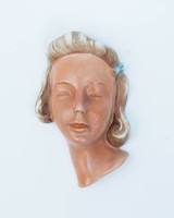 Német art deco falimaszk porcelán maszk női arc lány