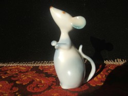 Aqua festésű egérke porcelán figura