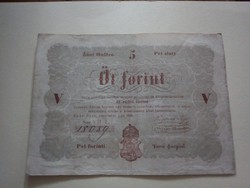 1848-as 5 Forint (Kossuth bankó) 