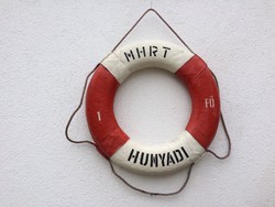 Régi Mahart vízi mentőöv MHRT hajó vintage kikötő dekoráció relikvia