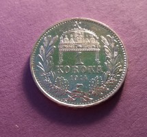 Gyönyörű ezüst 1 korona 1914 KB . 5 g. 
