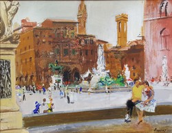 Breznay József / Firenze,  ﻿Piazza della Signoria