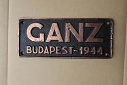 Ganz Budapest 1944 gőzgép vonat Géptábla Alu tábla