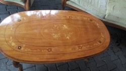 Barok intarziás asztal 114x60x55cm
