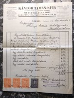 Számla - Kántor Tamás és fia a koronás arany érdemkereszt birtokosa - 1931