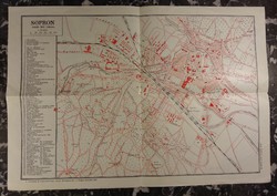 Sopron szabad királyi város - 1925-ben kiadott térkép - 26 x 37,5 cm.