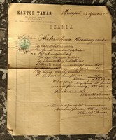 Számla - Stieber Irma kisasszony - 1897 - Kántor Tamás mű és bútor asztalos
