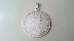 Ezüst medál, Mária Terézia tallér 1780. SF.