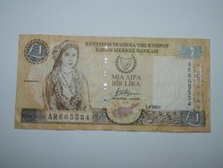 2001 Ciprusi 1 Lira.