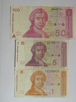 1991 Horvát 1,5,500 Dinár