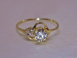 Szépséges valódi  0,35ct  Moissanite gyémántos aranygyűrű