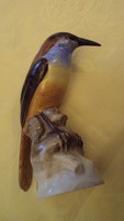 Ó-HERENDI nagyméretű, (17 cm magas) porcelán, kézzel festett, madárszobor,figurális dísz.
