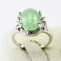 Zöld aventurin köves, 925-s ezüsttel töltött gyűrű