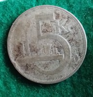 Csehszlovákia ezüst 5 korona 1930.