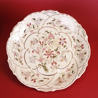 Gyönyörű Zsolnay virágos fali tál - 30 cm