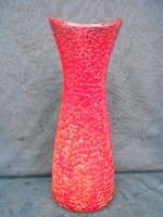 Zsolnay repesztett mázas váza.Piros eozin.Ökörvér mázas.28cm.