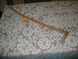 Old walking stick, hiking stick with horn handle