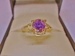 Ritka színben valódi  1ct  Moissanite gyémántos aranygyűrű 3nap!