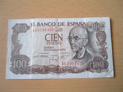 SPANYOL 100 PESETAS 1970