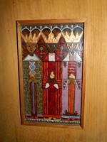 Feltin András : három királyok  TŰZZOMÁNC KÉP