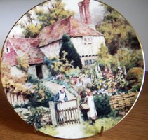 4 db angol gyűjtői falidísz, tányér, 19.5 cm átm