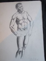 Marked nude study graphics sketch pencil drawing image