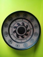 Huge, spectacular ceramic wall ornament or table center offering large size 35.5 cm marked Városlód