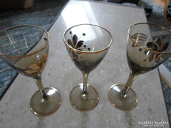 3 festett aranyozott likőrös pohárka kupica hibátlan