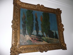 Abonyi Ernő (1884-1941) híres festőművész nagy méretű olaj-vászon szignált festménye 