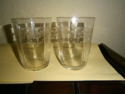 2 db antik savmaratott  pohár - csipke finomságú díszítés