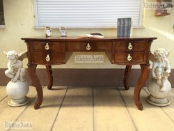Antik bútor, felújított Barokk faragott íróasztal 03.