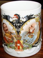II. Vilmos és Ferenc József porcelán bögre 