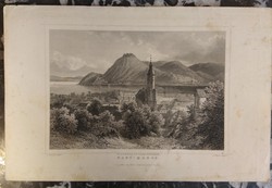L. Rohbock - Nagy-Maros -  A. Fesca - acélmetszet - 19. század