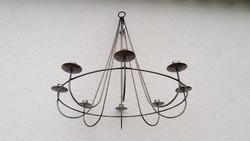 Vintage 8 ágú gyertyatartó fém csillár