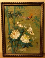 "Papagáj" 29x39cm-es akvarell, papír, aranyozott keretben, jelzés nélkül