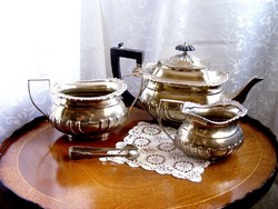 Igazi antik különlegesség az 1910-es évekből, ezüstözött teás vagy kávés szervírozó készlet