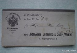 Johann Liebieg Contrakarte / textilszövet minta lap,- 19.szd.