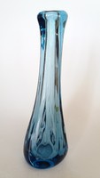 Retro kék üveg váza üvegváza 28 cm
