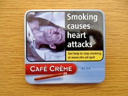 Fém szivartartó, cigarettatartó, hamutartó - Café Créme - skandináv