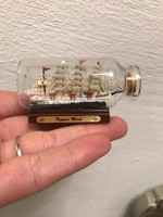 Miniatűr üvegpalack türelemüveg hajó kreácioval antik!!!