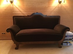 Antik Bidermaier sofa 185x75c115 cm magas támlával