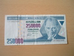 TÖRÖKORSZÁG 250.000 LÍRA 1970 (1998-2006) Series I.