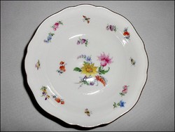 Eredeti kardos jelzésű színes Meissen porcelán tálka